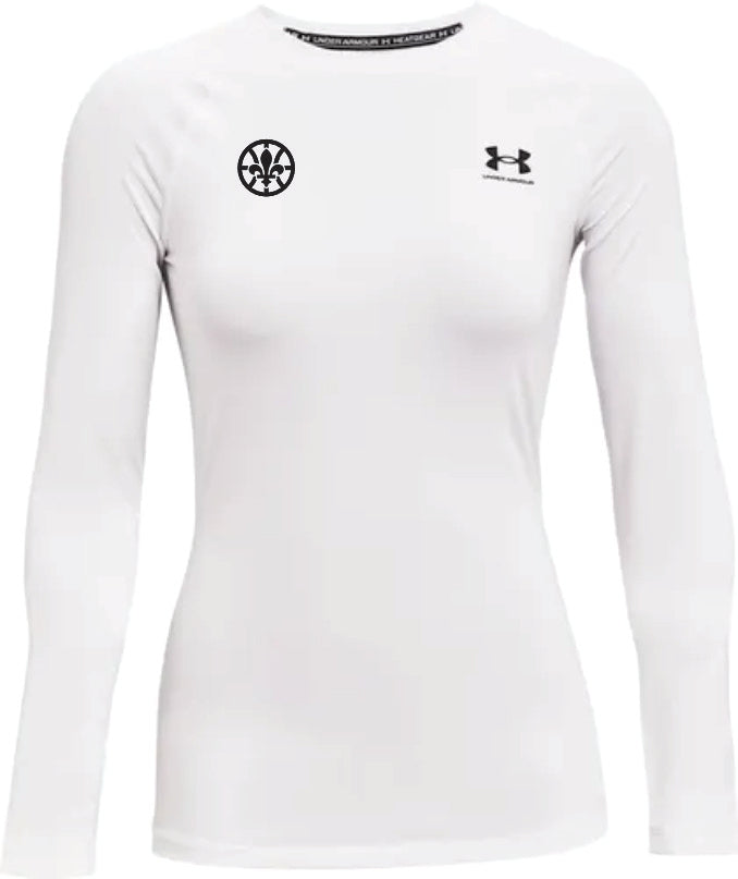Femme - Compression UA manches longues blanc