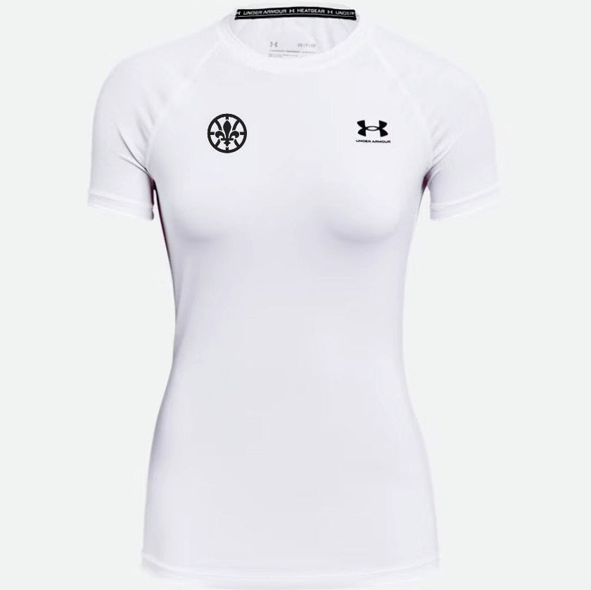 Femme - Compression UA manches courtes blanc