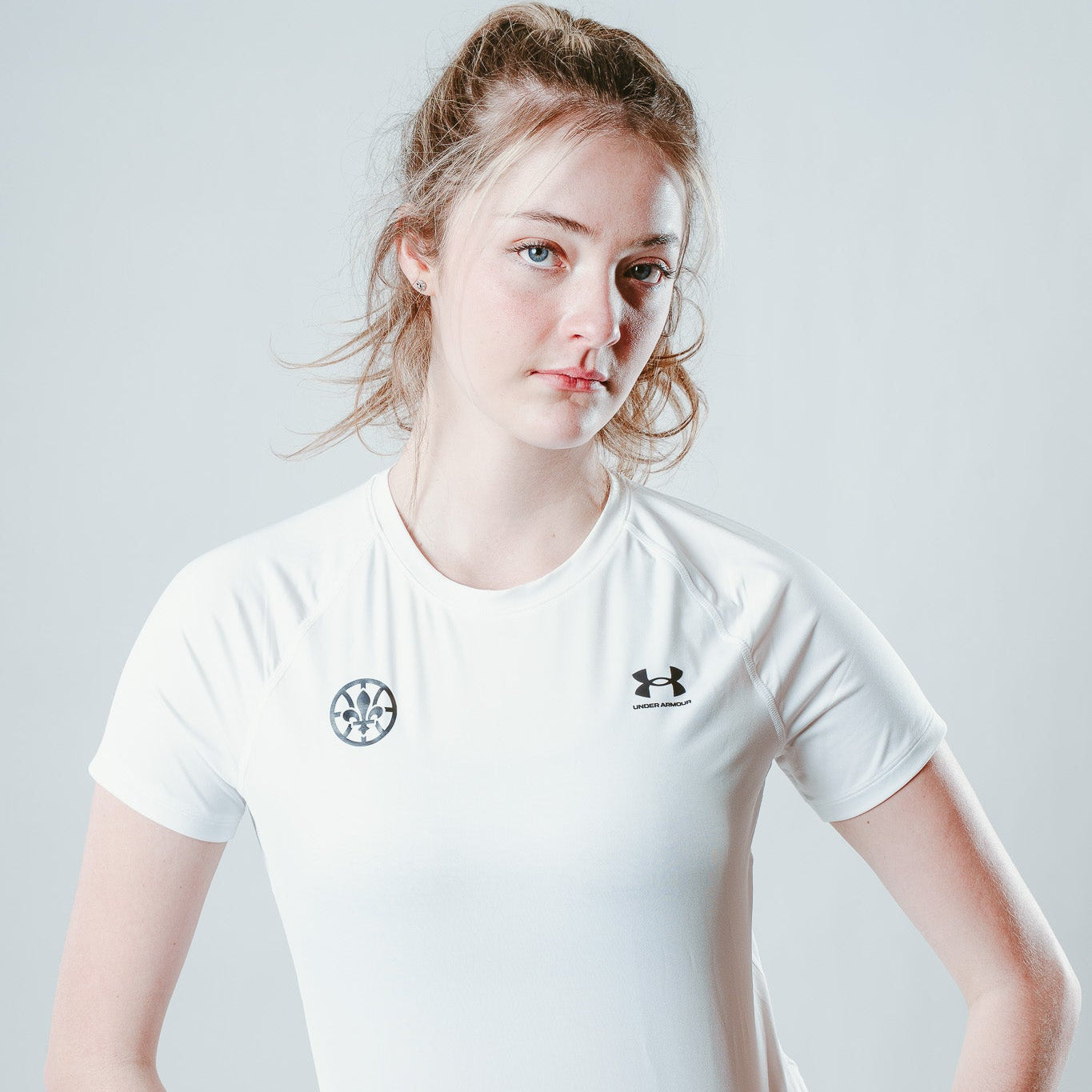 Femme - Compression UA manches courtes blanc