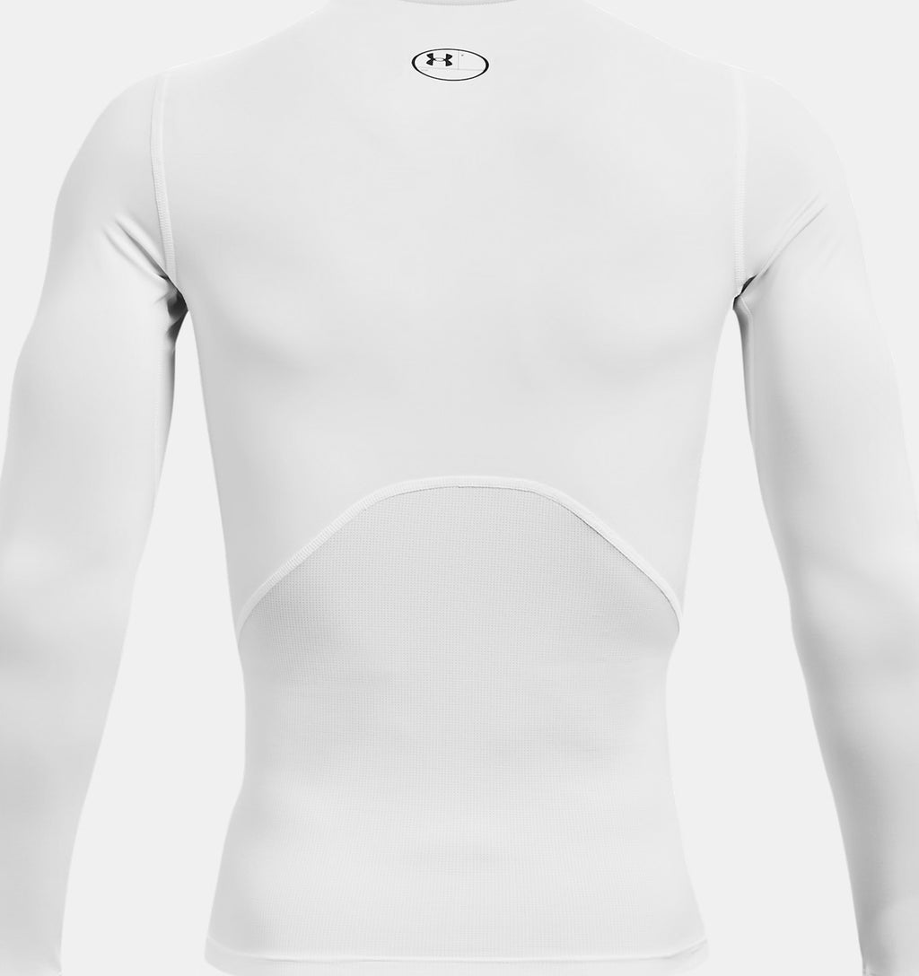 Homme - Compression UA manches longues blanc