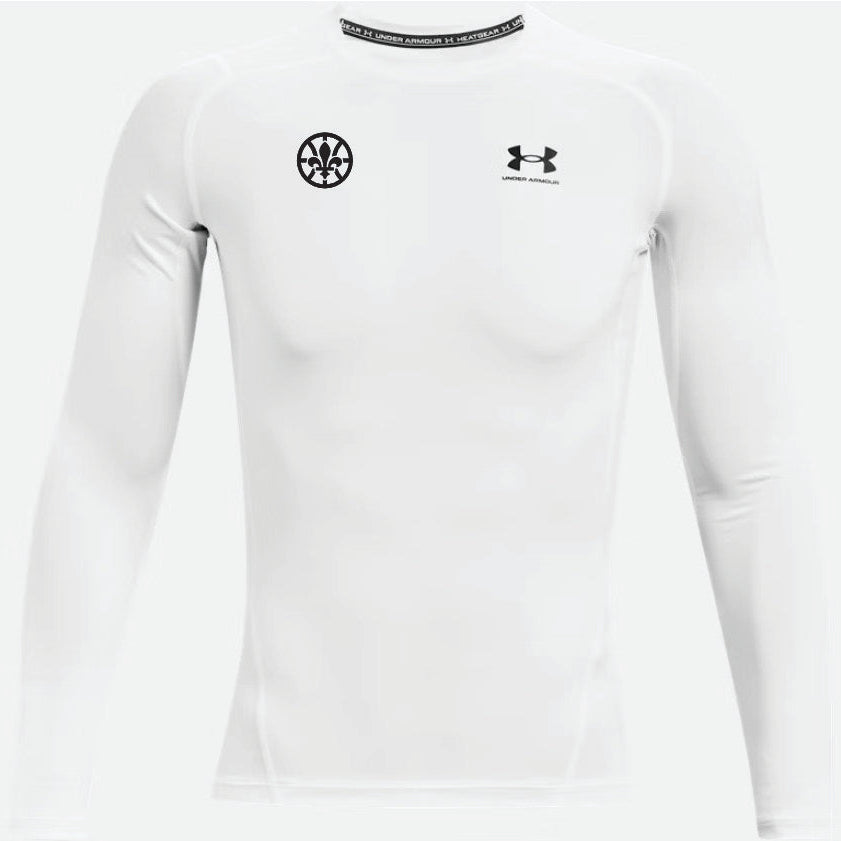 Homme - Compression UA manches longues blanc