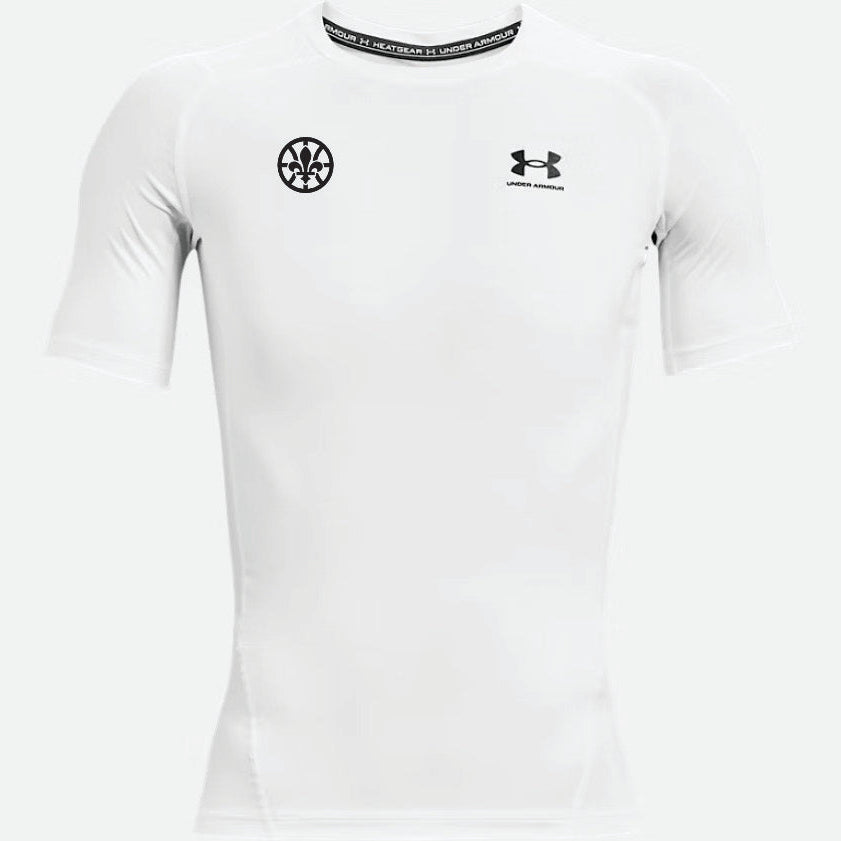Homme - Compression UA manches courtes blanc